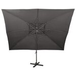 vidaXL Parasol de jardin déporté avec double plateau Anthracite 400 x 300 cm