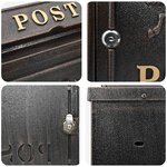 vidaXL Boîte aux lettres murale Bronze 29 x 13 x 41 cm Aluminium coulé