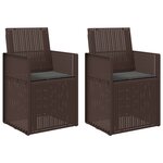vidaXL Chaises de jardin salle à manger 2 Pièces Marron et anthracite PP
