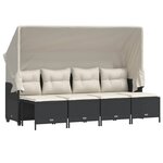 vidaXL Salon de jardin 5 Pièces avec coussins noir résine tressée