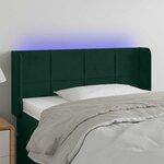 vidaXL Tête de lit à LED Vert foncé 103x16x78/88 cm Velours