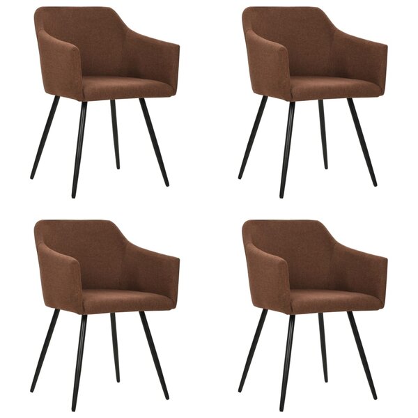 vidaXL Chaises à manger lot de 4 marron tissu