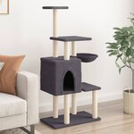 vidaXL Arbre à chat avec griffoirs en sisal Gris foncé 131 cm
