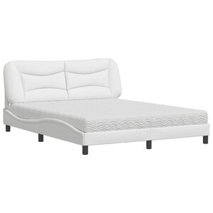 vidaXL Lit avec matelas Hvar blanc 160x200 cm similicuir