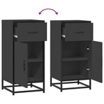 vidaXL Buffet noir 35 5x35x76 cm bois d'ingénierie et métal