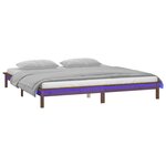 vidaXL Cadre de lit à LED sans matelas 120x200 cm bois massif