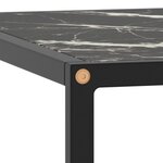 vidaXL Table basse Noir avec verre marbre noir 60x60x35 cm