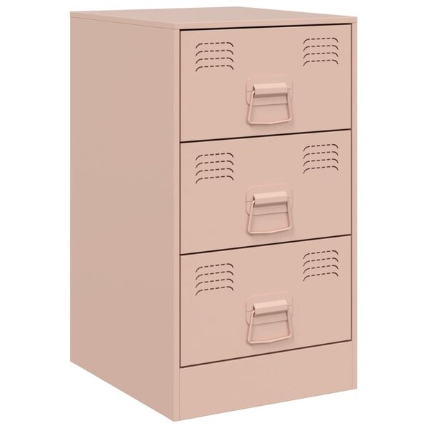vidaXL Table de chevet rose 34 5x39x62 cm acier