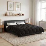vidaXL Duvet complet toute l'année Noir 220 x 240 cm Microfibre