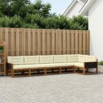 vidaXL Ensemble de canapés d'extérieur 6 Pièces Naturel et Crème