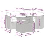 vidaXL Salon de jardin 5 Pièces avec coussins noir résine tressée