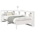 vidaXL Lit bibliothèque sans matelas blanc 75x190cm bois de pin massif