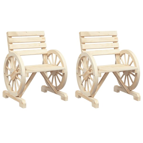 vidaXL Chaises de jardin lot de 2 58x58x78 5 cm bois de sapin massif