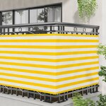 vidaXL Écran de balcon Jaune et blanc 110 x 800 cm Tissu Oxford