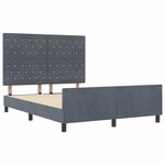 vidaXL Lit à ressorts avec tête de lit Gris foncé 160 x 200 cm Velours