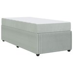 vidaXL Cadre de lit avec matelas Gris clair 100 x 200 cm tissu