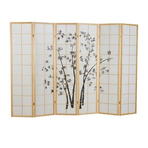 Paravent bois 6 pans bambou clair
