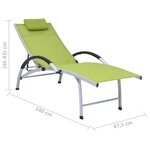 vidaXL Chaise longue aluminium textilène vert