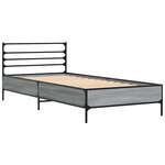 vidaXL Cadre de lit sonoma gris 100x200 cm bois d'ingénierie et métal