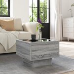 vidaXL Table d'appoint et LED sonoma gris 40x40x30cm bois d'ingénierie