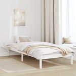 vidaXL Cadre de lit avec tables de chevet Blanc Blanc