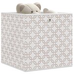 vidaXL Boîtes de rangement pliables 4 Pièces crème tissu intissé