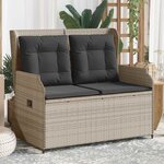vidaXL Banc de jardin Gris clair polyrotin