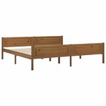 vidaXL Cadre de lit Bois de pin massif Marron miel 200x200 cm