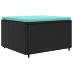 vidaXL Salon de jardin 7 Pièces avec coussins Noir Résine tressée