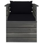 vidaXL Fauteuil de jardin avec coussins Bois de pin