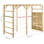 Vidaxl cadre d'escalade 240x100x170 cm bois de pin imprégné