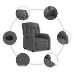 vidaXL Fauteuil inclinable électrique Gris foncé Tissu