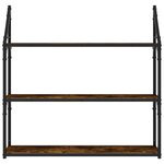 vidaXL Étagère murale 3 niveaux chêne fumé 80x21x78 5 cm