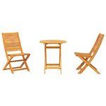 vidaXL Ensemble bistro pliant Pliant 3 Pièces Marron Bois d'acacia massif