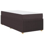 vidaXL Cadre de lit avec matelas Marron foncé 90 x 200 cm tissu