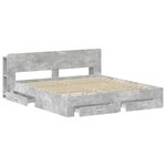 vidaXL Cadre de lit avec rangement Gris béton 200 x 200 cm