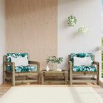 vidaXL Chaises de jardin avec coussins lot de 2 bois de pin imprégné
