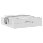 VidaXL Cadre de lit ottoman avec matelas blanc 160x200 cm similicuir