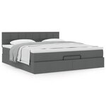 VidaXL Cadre de lit ottoman avec matelas gris foncé 160x200cm tissu