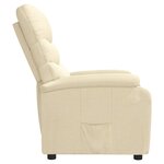 vidaXL Fauteuil inclinable Crème Tissu
