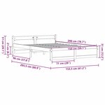 vidaXL Cadre de lit Marron cire 150 x 200 cm Bois massif en pin