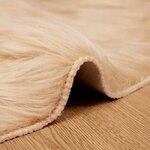 vidaXL Tapis en Peau de Mouton Synthétique Beige 100 x 100 cm