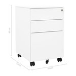 vidaXL Classeur mobile Blanc 39x45x60 cm Acier