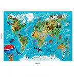 Puzzle 45 p - Carte du monde des animaux - Nvlle edition