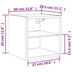 vidaXL Meubles TV muraux avec lumières LED 2 Pièces blanc 30x28 5x30 cm