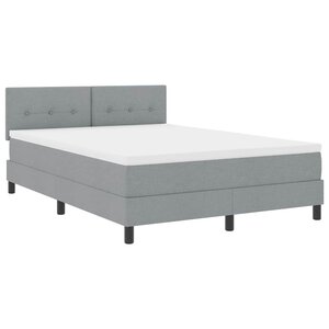 vidaXL Lit à ressorts avec matelas Gris clair 140 x 200 cm tissu