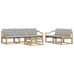 vidaXL Ensemble de canapés d'extérieur 6 pc Blanc et gris clair