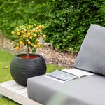 Capi Pot à fleurs Nature Rib rond 40 x 32 cm noir KBLR270