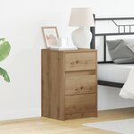vidaXL Table de chevet avec lumières LED Chêne artisanal Bois reconstitué