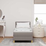 vidaXL Lit à ressorts avec matelas Taupe 80 x 200 cm tissu